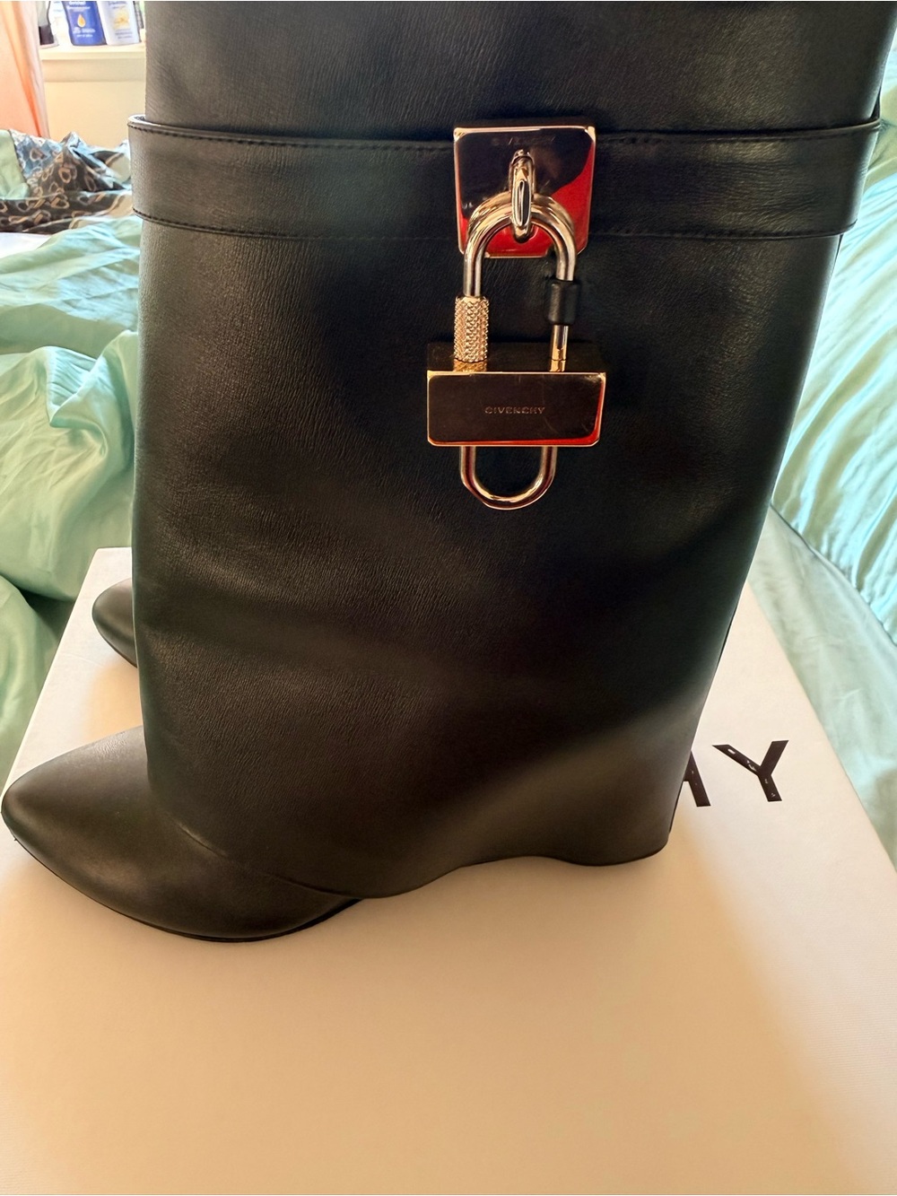 Givenchy Black Leather Shark Boots - Picture 3 of 4